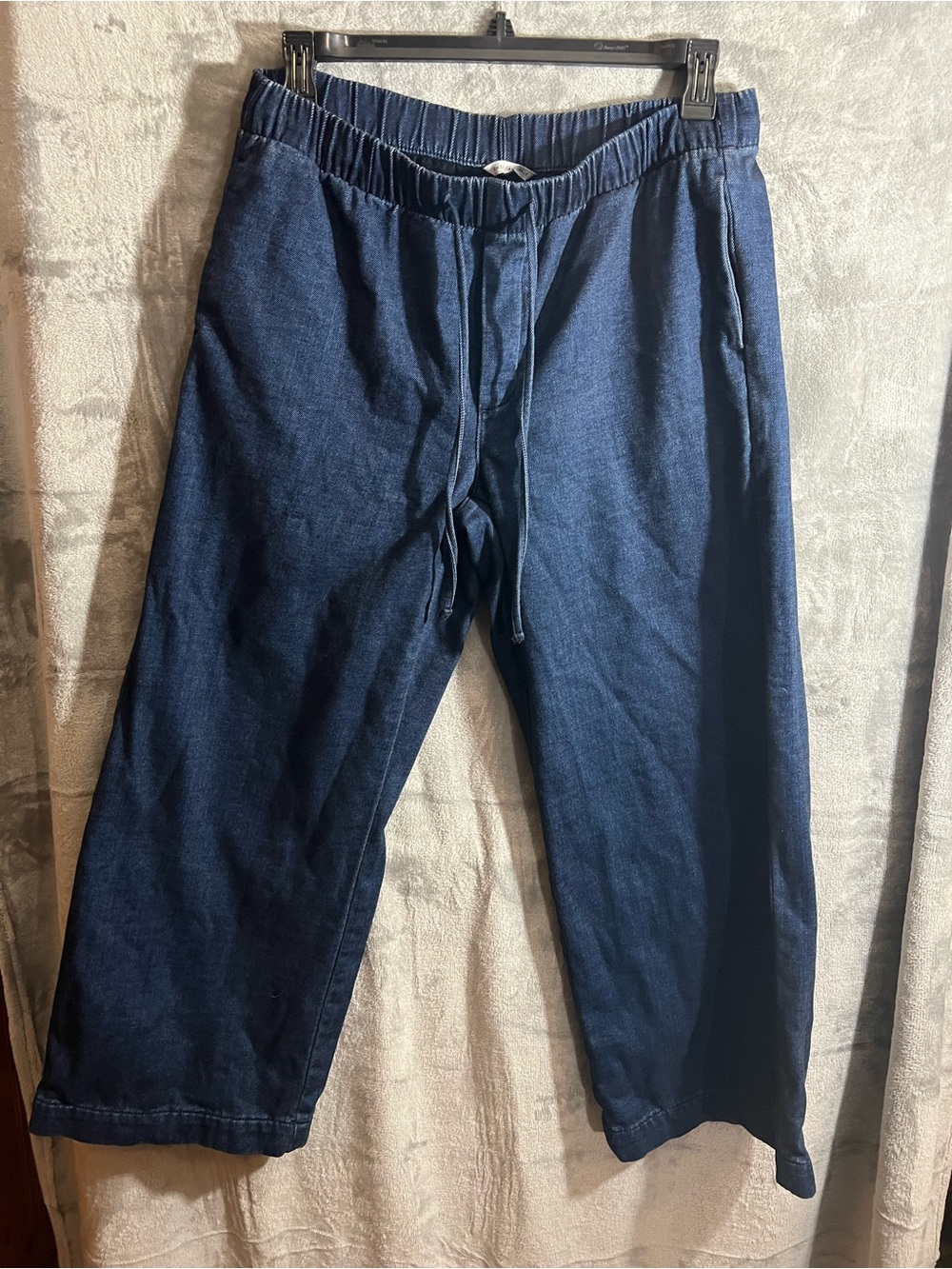 Dark Blue Elastic Waist Jeans
